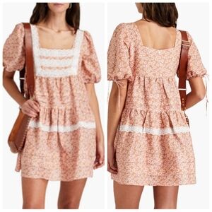 Maje Radola floral print mini dress linen blend 36 small